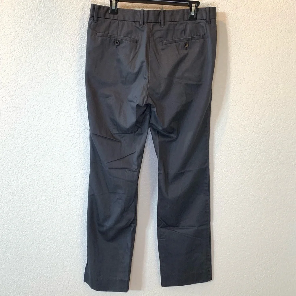 Gap Tailored Straight Fit Striped Grey Khakis